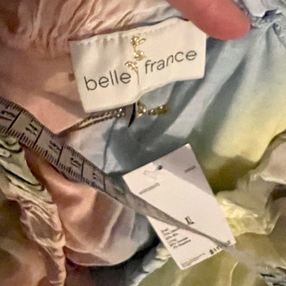 NWT,Belle France,Silk-Blend Skirt Boho Resort Flowing Elastic-Waist,Size L - Picture 2 of 7